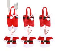 Sacchetti Porta Posate Natalizi Decorativi da Tavola 3 Pezzi Ornamento | Posate Natalizia e Borsa Portaposate Per Feste Party Pranzo Cena Cucchiaio Forchetta Tavola e Nero
