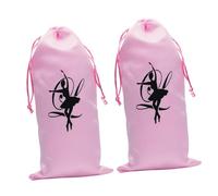 Sacchetti Porta Scarpette da Danza Classica 2 Pezzi in Raso Rosa | Chiusura Laccio, Formato Compatto 13x27 Cm, Leggeri e Facili da Riporre, per Organizzare le Calzature