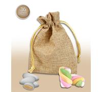 Sacchetti portaconfetti in tessuto 36 pz vari colori bomboniera festa 9 x 12 cm