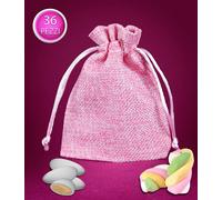 Sacchetti portaconfetti in tessuto 36 pz vari colori bomboniera festa 9 x 12 cm