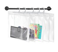 Sacchetti portaoggetti da appendere, confezione da 24 sacchetti di plastica trasparente con gancio grande, 25,4 x 31,8 cm, per aule, biblioteche e farmacie