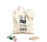 Sacchetti portaoggetti in poliestere e cotone fallo ora o piangi dopo lettering Tessuto spesso 12 once Scritta personalizzabile 35x40cm Grande