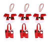Sacchetti Portaposate A Tema Natalizio 3 Pezzi Ornamento Costume Babbo | Posate Natalizia e Borsa Portaposate Per Feste Party Pranzo Cena Cucchiaio Forchetta Tavola e Cucina Nero