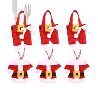 Sacchetti Portaposate A Tema Natalizio 3 Pezzi Ornamento Costume di Babbo | Delle Posate Di Natale Per Feste Party Pranzo Cena Cucchiaio Forchetta Tavola e Cucina Giallo