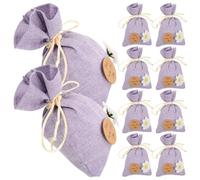 Sacchetti Profumati Vuoti 10 Pezzi in Lino Coulisse per Fiori Secchi | Design Chiusura Facile, per Spezie e Piccoli Oggetti, Colore Lavanda, Uso Domestico e Decorativo