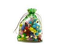 Sacchetti regalo 100 pezzi organza 17x23 cm verde scuro