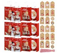 Sacchetti Regalo Natale Piccoli,Buste Regalo Natale,Sacchetti Natalizi per Regali,24 Pezzi Sacchetto Natalizio Calendario Avvento da Riempire Borse Natalizie per Regali