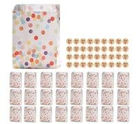 Sacchetti regalo per feste di compleanno per bambini 40 sacchetti resistenti all'olio con pois + 42 adesivi creativi