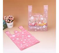 Sacchetti regalo per regali, 100 pz/lotto, sacchetti di plastica per supermercato, shopping, sacchetti di plastica rosa con fiori di ciliegio, sacchetti per cosmetici, sacchetti per imballaggi