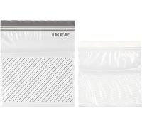 Sacchetti richiudibili, confezione da 25 pezzi da 1,2 litri + 25 pezzi da 2,5 l, per freezer, qualità alimentare, confezione da 50 pezzi in totale, Grigio