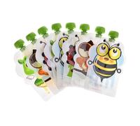 Sacchetti Riutilizzabili 8 PZ - Conservazione Alimenti per Bambini 150ml PET+PA 17x12.5cm | Purea sigillata di polpa fatta in casa, snack per i più piccoli, preserva la freschezza di cibi sani, pratic