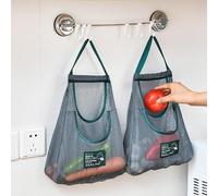 Sacchetti riutilizzabili da cucina, per frutta e verdura, da appendere, in rete, per zenzero, aglio, patate, cipolle, 25 x 40 cm