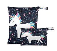 Sacchetti riutilizzabili e asciutti per pannolini di stoffa per bambini, con 2 tasche con cerniera, borsa da viaggio impermeabile, per spiaggia, piscina, palestra, per costumi da bagno bagnati,