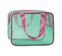 Sacchetti riutilizzabili in rete portaoggetti per cosmetici per palestra accessori da nuoto robusti lavabili borsa da viaggio borsa da viaggio organizer da viaggio, Verde, Taglia unica