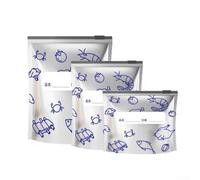 Sacchetti riutilizzabili per alimenti in alluminio con chiusura a cerniera sicura e area scrivibile per etichette per freschezza e prevenzione delle perdite nella conservazione della cucina (1)