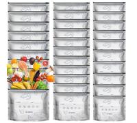 Sacchetti Riutilizzabili Per Congelatore - Alluminio 30 Pezzi | 3 Misure Antigoccia Buste Con Zip With Ermetici, Cucina, Frigorifero, Dispensa, Campeggio, Picnic, Autoportanti, Sigillati, Facili Da Et
