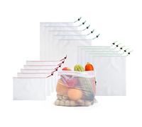 Sacchetti Riutilizzabili Per Frutta E Verdura, Sacchetti Per La Conservazione Di Verdure Con Coulisse, Rete Trasparente, Riutilizzabili E Facili Per La Spesa, Lo Stoccaggio E L'Organizzazione