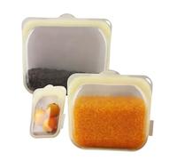 Sacchetti Riutilizzabili per Panini | 3 Pezzi Bustine Porta Pranzo in Silicone,Buste ermetiche per alimenti,Per preparazione pasti, pranzo, frigo, carne, formaggio, verdura, frutta