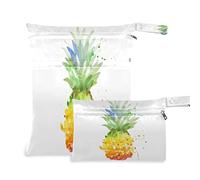 Sacchetti riutilizzabili per pannolini di stoffa bagnati con ananas astratto, con 2 tasche con cerniera, borsa da viaggio impermeabile per spiaggia, piscina, palestra, per costumi da bagno bagnati,