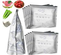 Sacchetti riutilizzabili sigillabili in foglio di alluminio, richiudibili, con cerniera, per alimenti, sacchetti sigillabili in lamina con etichetta e chiusura a zip, borsa con fondo verticale per