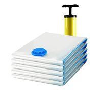 Sacchetti Salvaspazio, 4 Pezzi 2 Dimensioni Sacchetti Sottovuoto Riutilizzabili, Sacchetti di Immagazzinaggio a Vuoto con pompa a mano per Contenere Lenzuola, Cuscini, Cappotti, Tende