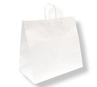 Sacchetti Sos Con Manici "Traiteur" 90 G/M2 36+21X33,5 Cm Bianco Cellulosa - 250 Unità