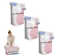 Sacchetti sottovuoto 3D senza pompa Sacchetti salvaspazio riutilizzabili a compressione, pressa e sigillatura rapidi, for vestiti, trapunte, coperte, biancheria da letto, viaggi, casa(3pcs,S)