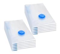 Sacchetti sottovuoto, 60 x 40 cm, in plastica, 10 pezzi, con cursore e valvole, salvaspazio, per vestiti, lenzuola, coperte, cuscini, viaggi, traslochi, ordine nell'armadio