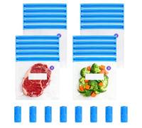 Sacchetti Sottovuoto Alimenti, 20 Pezzi Riutilizzabile Sacca di Compressione con Cerniera, 21x22 cm Sigilla Sacchetti per Frutta Verdura Viaggio