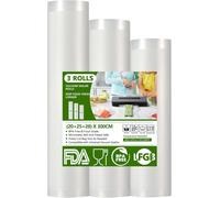 Sacchetti Sottovuoto Alimenti, 3 Rotoli Buste Sottovuoto Alimenti 28/25/20X300 C