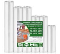 Sacchetti Sottovuoto Alimenti 6 Rotoli 15|20|25|28x300cm, Sacchetti Sottovuoto per Macchina Sottovuoto Alimenti, Senza BPA, 190µm, Applicabile Microonde