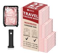 Sacchetti sottovuoto da viaggio per abbigliamento con pompa ricaricabile 27 Combo, rosa