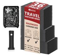 Sacchetti sottovuoto da viaggio per abbigliamento con pompa ricaricabile 36 Combo, nero