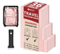 Sacchetti sottovuoto da viaggio per abbigliamento con pompa ricaricabile 36 Combo, rosa