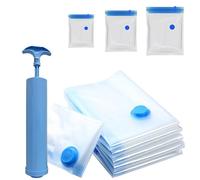 Sacchetti Sottovuoto per abbigliamento da viaggio, 10 pezzi, kit portatile riutilizzabile con pompa, set di sacchetti sottovuoto da viaggio, per imballaggi in movimento biancheria da letto indumenti