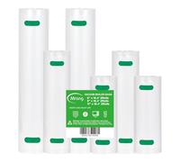 Sacchetti Sottovuoto per Alimenti 28CMx500CM 2Rotoli+20CM x 500CM 2Rotoli+15CMx500CM 2Rotoli Sacchetti per Sottovuoto, Grado Commerciale, Senza BPA Prevenzione Delle Forature