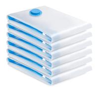 Sacchetti sottovuoto per vestiti, sacchetti sottovuoto, 6 pezzi, Jumbo 100 x 80 cm, riutilizzabili come borsa per vestiti, biancheria da letto, cuscino ideale per viaggi e tutti i giorni