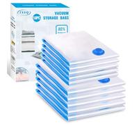 Sacchetti Sottovuoto Vestiti, 10 Pezzi Buste Sottovuoto Vestiti 5 Medi 70x50cm + 5 Piccoli 60x40cm, Sacchi Sottovuoto Piumoni per Coperte, Piumino, Cuscini, Trapunte, Viaggi