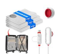 Sacchetti Sottovuoto Vestiti con Pompa USB, 6 Pezzi di Buste Sottovuoto Vestiti (2X 40*40cm, 2X 40*50cm, 2X 40*60cm), Sacchetti Sottovuoto Viaggio Riutilizzabili - Essenziali per Viaggio Salvaspazio
