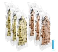 Sacchetti Sottovuoto Vestiti da Appendere, 6 pezzi 110 × 70 cm, Vacuum Storage Bags Salvaspazio, Riutilizzabili Sacchi Sottovuoto Vestiti per Abiti, Cappotti, Giacche, Risparmia