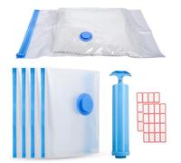 Sacchetti Sottovuoto Viaggio, 4 Pezzi 40×60cm Buste Sottovuoto Vestiti da Viaggio con 2 Etichette Adesive, Leggeri, Pieghevoli, Flessibili e Resistenti - Buste Sottovuoto Piumoni e Abbigliamento.