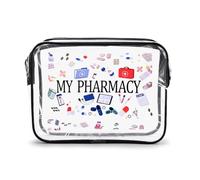 Sacchetti trasparenti da viaggio per medicine con chiusura a cerniera Custodia trasparente per accessori medici per pazienti, La mia farmacia, Small, My Pharmacy Bag