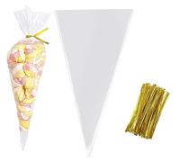Sacchetti Trasparenti per Caramelle,100pcs Bustine Trasparenti per Caramelle Sacchetti Caramelle Compleanno Bambini,Sacchetti Trasparenti per caramelle Bustine,per Compleanno Matrimoni Feste（13*25cm）