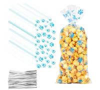 Sacchetti Trasparenti per Confezioni,Bustine Trasparenti,Sacchetti Trasparenti per Caramelle,100 Pezzi Sacchetti per Caramelle Compleanno,Sacchettini Trasparenti per Confetti,Sacchetti per Biscotti