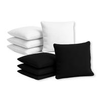 Sacchetti Ufficiali di Cornhole | 4 Neri e 4 Bianchi | Taglie Ufficiali | qualità Premium | 100% Cotone | Impermeabile | Gioco Americano | Gioco all'aperto | Amici e Famiglia | OriginalCup®