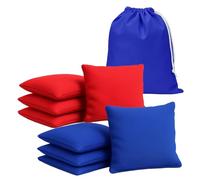 Sacchetti Ufficiali di Cornhole | 4 Sacchetti Blu e 4 Rossi | Taglie Ufficiali | qualità Premium | 100% Cotone | Impermeabile | Gioco Americano | Gioco all'aperto | Amici e Famiglia | OriginalCup®