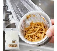 Sacchetti usa e getta in rete per lavello, confezione da 100 coperture usa e getta per scarico del lavandino, in rete elastica ultra fine, anti-intasamento, per lo scarico del lavello della cucina e