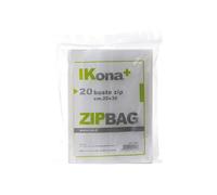 Sacchetti Zip - 20 x 30 cm - PE - trasparente - Ikona+ - conf. 20 pezzi