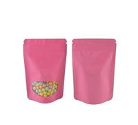 Sacchetti Ziplock, 100 sacchetti for alimenti con chiusura a zip piatta multicolore con finestra autosigillante, stand up 8,5x13/11x16 cm(100pc Pink,11x16cm)