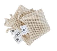 Sacchettino retato in cotone naturale - per un utilizzo ottimale dei cosmetici solidi - Set x2 - Hoppibolla